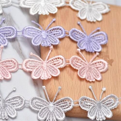 Delicate 2Meters 4Colors Wedding Butterfly Venice Lace Trim Polyester Applique Sewing Trims Craft 3.5cm LC0151