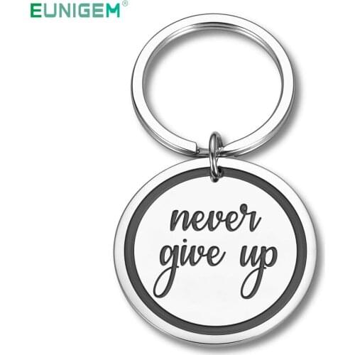 Never Give Up Keyring Runner Gifts Keychain Back To School Gifts Marathon Runner Ideals Gifts for Son Daughter Boys Girls