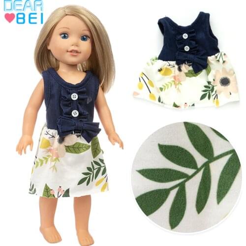 New blue dress Fit For American Girl Doll 14 Inch Doll Clothes , Shoes are not included