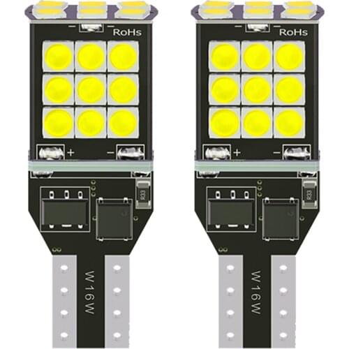 2pcs NEW T15 921 W16W WY16W Super Bright 2100Lm LED Car Tail Bulbs Additional Brake Lights Auto Backup Reverse Lamp Turn Signals