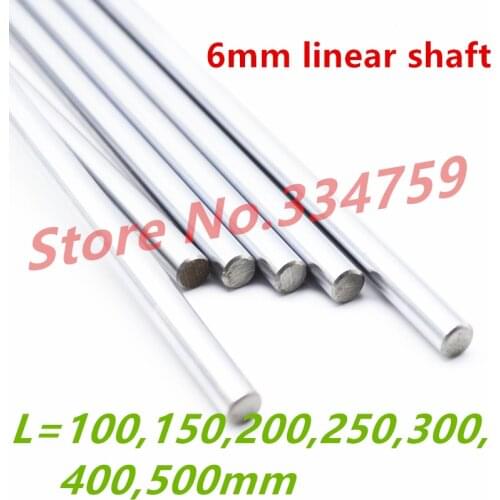 NEW 6mm linear shaft 100mm 200mm 300mm 400mm 500mm 150mm 250mm linear rod harden chromed linear rod cnc parts 3d printer parts