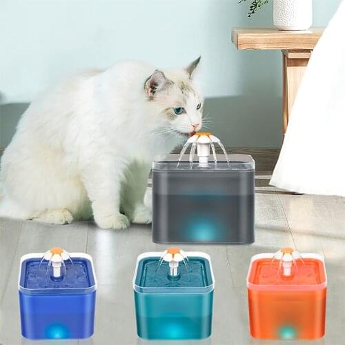 Cat Water Fountain Pet Dog Filter Drinker USB Automatic Water Dispenser LED Mute Drinking Fountain Bowl Auto Waterer For Cats
