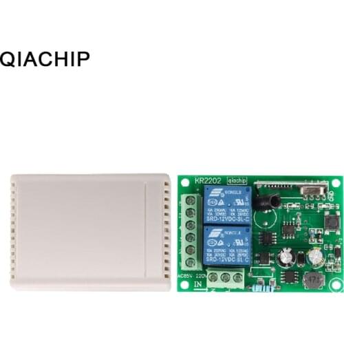 QIACHIP 433 Mhz Universal Wireless Remote Control Switch AC 85V ~ 250V 110V 220V 2CH Relay Receiver + RF 433Mhz Remote Controls