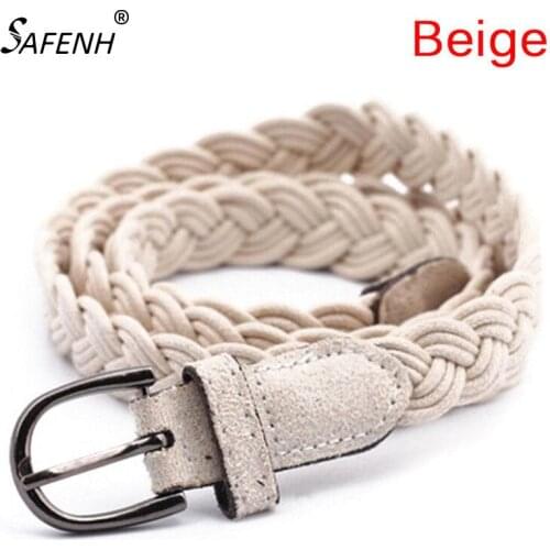 102cm Women Brown White Weave Belt Hemp Rope Braid Belt Female Belt For Dress Clothing 6 Colors