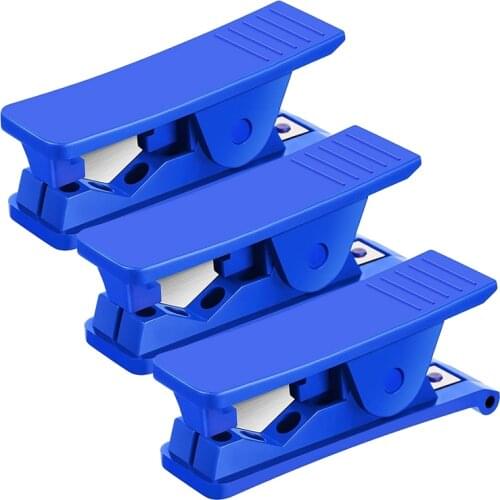 HLZS-3 Pieces PTFE Tube Cutter,Pipe Hose Cutter,for Nylon PVC PU Plastic Tube and Hose Cut Up to 3/4 Inch OD Tube (Blue)