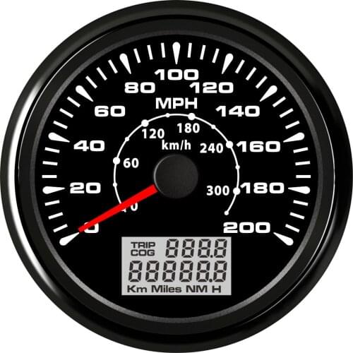 SAMDO 85mm 7 Backlight GPS Speedometer Gauges 0-200 MPH 0-300 Kmh GPS Speed Odometers Speed Indicators For Marine Boat