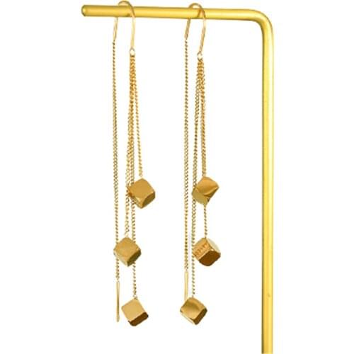 316L Stainless Steel Tassel Ear Line Temperament Long Earrings Titanium Steel Simple Ear Rope chain earrings Simple Earrings