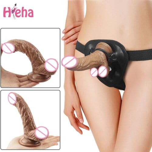 StrapOn Realistic Dildo Pants for Woman Men Couples Strap on Dildo Panties Crystal Anal Plug Gay Adults Game Sex Toys Products