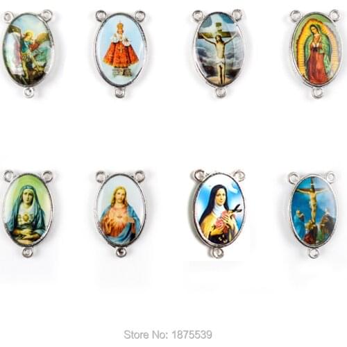 Saint Michael Infant Jesus Mary Seven Sorrow Rita Rosary Center connector
