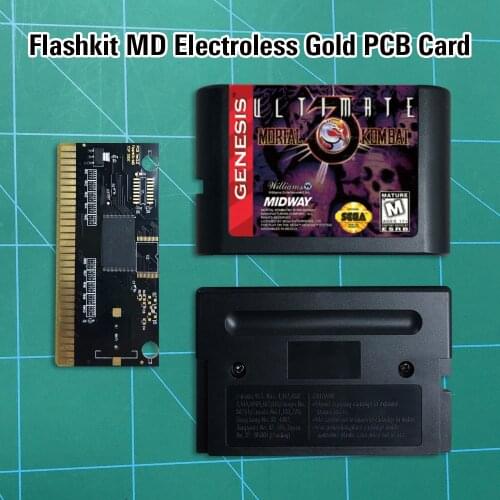 Ultimate Mortal Kombat 3 - Flashkit MD Electroless Gold PCB Card 16 bit MD Games Cartridge For MegaDrive Genesis console