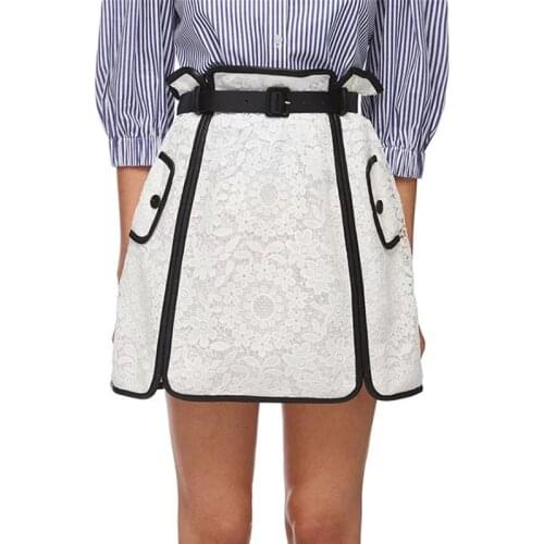 High Quality 2021 Summer New Style White/Black Color Women Lace Skirt
