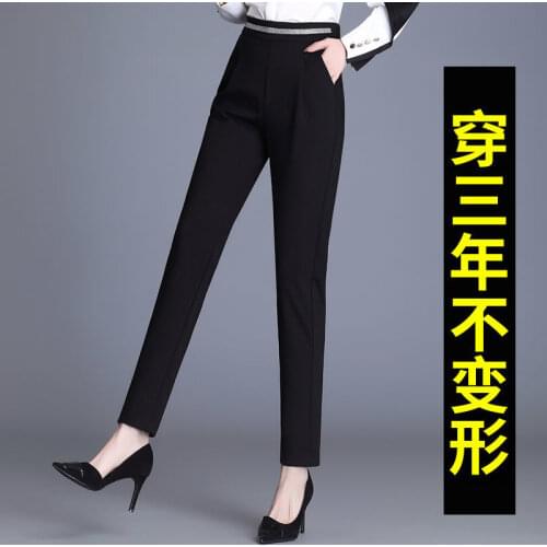 Women Pants Spring Summer Stretch Womens Black Casual Pants High Waist Pants Autumn Ankle-Length Suit Pants Pantalones De Mujer