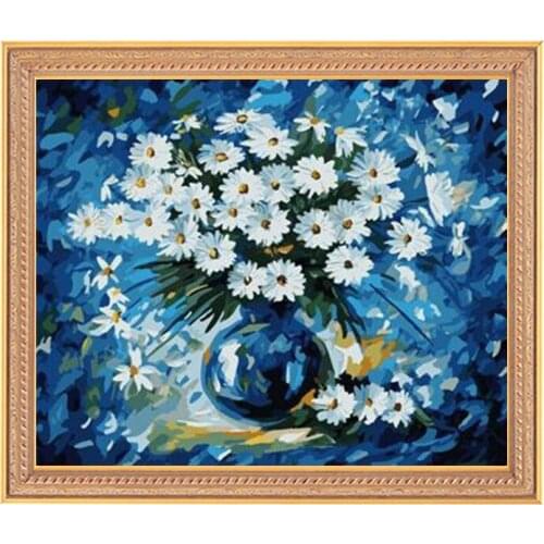 Golden Panno,Needlework,Embroidery,DIY Floral Painting,Cross stitch,kits,14ct Floral Blue Cross-stitch,Sets For Embroidery