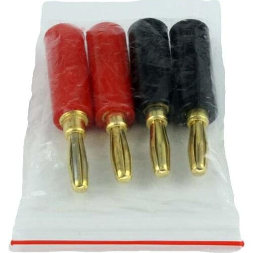 10 Pcs Gold Plated 4mm Audio Speaker Wire Cable Screw Banana Plug male jack Connectors