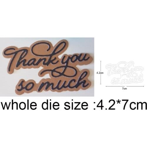 2020 New Metal Cutting Dies Word Thank you so much Craft Dies Scrapbooking die Paper Card Making Embossing Die Cut stencils dies