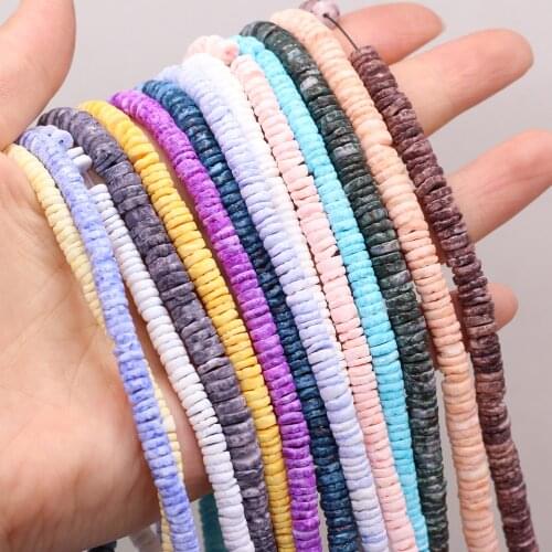 2021 Natural Shell Small Beaded Buckle Sheet Shell Loose Spacer Beads for Jewelry Making DIY Necklace Bracelet Length 55cm 4-6mm