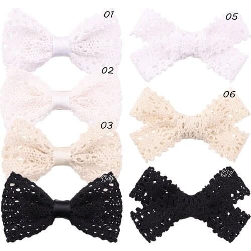 36pc/lot Solid White Black Lace Hair Bow With Clips For Girls Bows Hairpins Children Girls Birthday Party Gifts Hair Accessories
