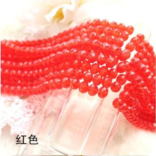 6MM 8MM Assorted Crystal Beads Red Colour Faced Glass Rondelles Bead