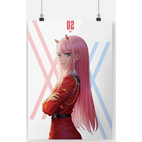 Anime girl beautiful anime zero two canvas painting decor wall art pictures study home living room decoration prints poster