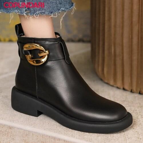 Black Genuine Leather Ankle Boots Women Autumn Winter Boots Shoes Bottes Femme Botines Mujer Bota Feminina Cano Curto
