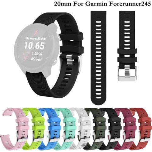 Colorful Soft Silicone Replacement Strap for Garmin Forerunner 645 Smart wristband for Garmin Forerunner 245M Watch band 20mm