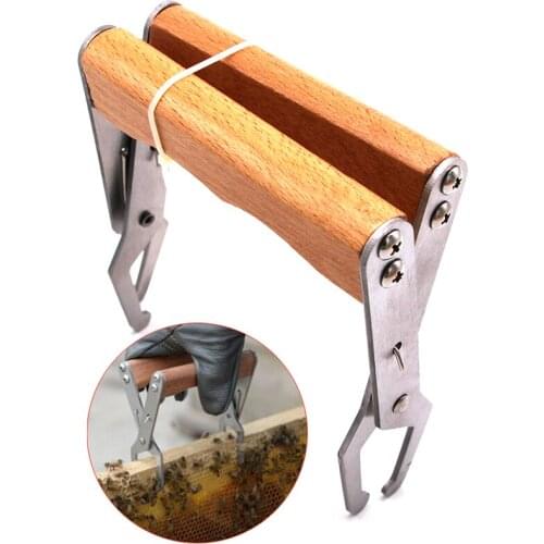 1PCS Wooden Bee Hive Frame Holder Grip Protect Sting Capture Clamp Tongs Hook Gripper Clip Beekeeping Associated Beehive Tools