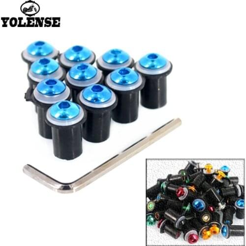 For Suzuki GSXR600 GSXR750 GSXR1000 GSF1250 DL1000 GSF650 Motorcycle Windshield Bolts Screw Nut Fastener Kit M5 5mm 10PCS