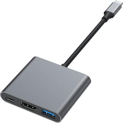 Type-C USB3.1 to HDMI 3-in-1 docking station USB + PD power converter docking station