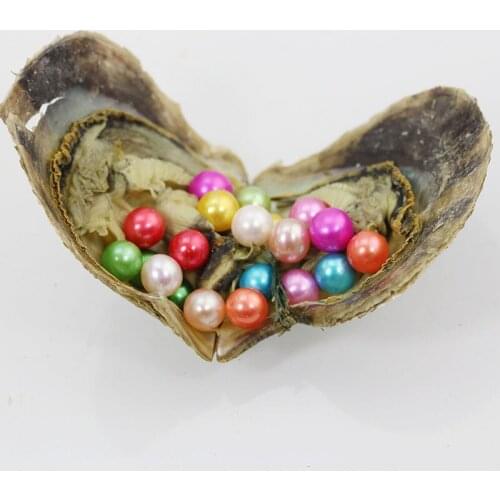 Twin Pearls Oysters Vacuum-Packed 20pcs Mix Colors Oysters Pearls 7-8mm Round Akoya Love Pearls Beads for Jewelry Making ABH719