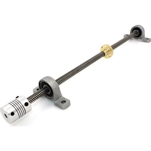 BIQU 3D Printer Parts Lead screw 300/330/350/400/500mm 8mm + brass copper nut + KP08 bearing Bracket +Flexible Coupling