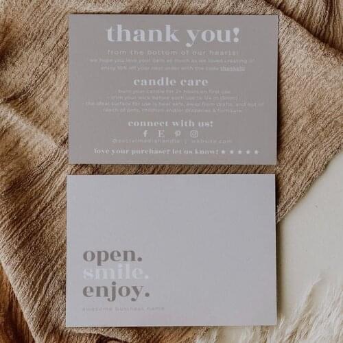 EDITABLE Business Thank You Card Printable Thanks For Your Purchase Card Small Business Package Insert Card