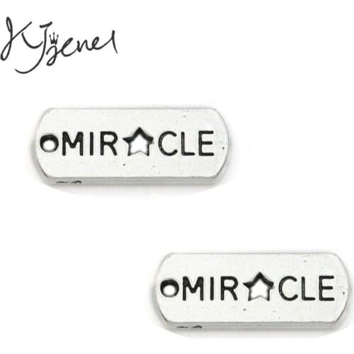 KJjewel Tibetan Silver Plated Miracle Charms Pendants For Jewelry Making Women Bracelet Diy Handmade Craft