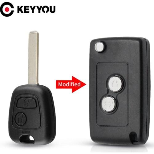 KEYYOU Flip Key Modified Remote Car Key Shell For Citroen C1 C2 C3 C4 Picasso Xsara For Peugeot 206 306 307 107 207 407 Partner