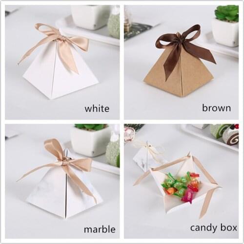 30pcs Candy Box With Ribbon Wedding Party Baby Show Gift Box For Chocolate Packaging Favors