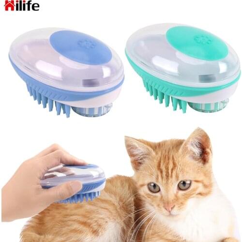 Puppy Massager Pet Dog Bath Brush Cleaning Tool Pet Supplies Comb Pet SPA Massage Brush Silicone Easy Shampoo Dispenser