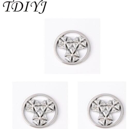 TDIYJ 1Pcs Fashion My Coin 33mm Mixed Three Flower Coin Disc Pendant for Coin Necklace in Women Jewelry