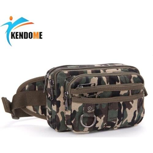 Men Camping Hiking Tactical Bag Sport Camouflage Purse Fashion Leisure Bag Small Canvas Sports Running Waist Bag