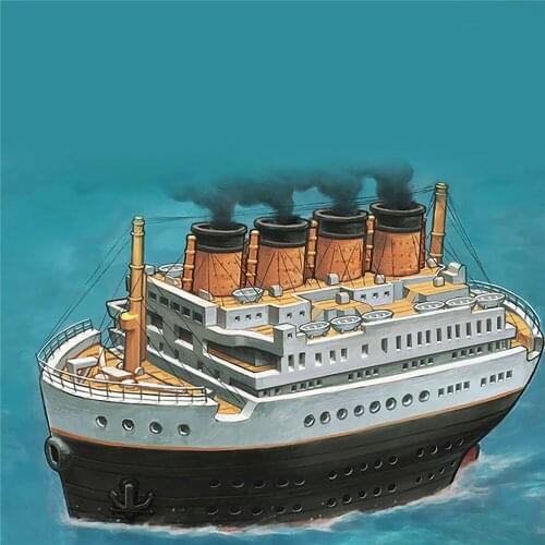 For Mini MOE-001 Titanic Royal Cruise Q Edition Model Kit DIY Ship Model Assembly Kits with/withou Wooden Deck