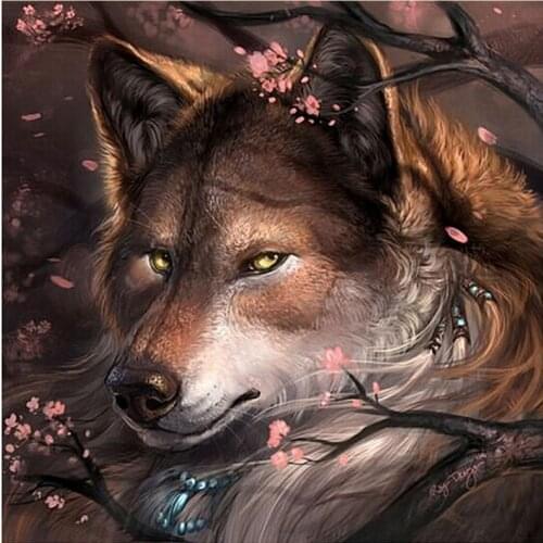 New Wolf Animal Needlework Cross stitch sets Aida14CT Unprinted Embroidery kits Arts Cross-Stitching,DIY Handmade home Decor