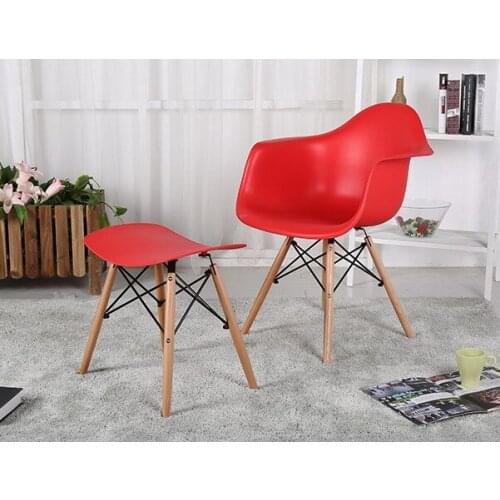 Modern Design Plastic Wooden Dining Chair and Stool Set 1 Chair 1 Stool Minimalist Dining Seat Set Popular hot Furniture Chairs