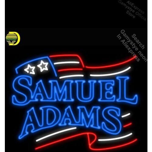 Samuel Adams Neon Sign Brand REAL GLASS Tube BEER BAR PUB Shop Light Sign Outdoor Wall Light Personalized Custom Neon Sign beer