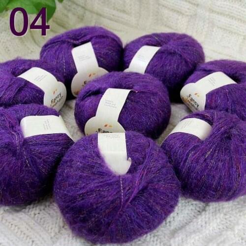 NEW Luxurious Soft 8balls*50g Crocheting & Knitting MOHAIR wool hand Yarn Knitting Rainbow Amethyst 823-04-8