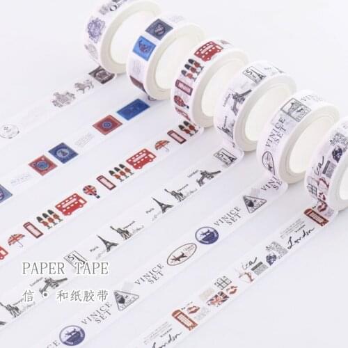 TUTU 5pcs/box 15mm X 7m Ins Northern Europe Decorative Washi Tape DIY Scrapbooking Masking Tape School Office Supply H0172