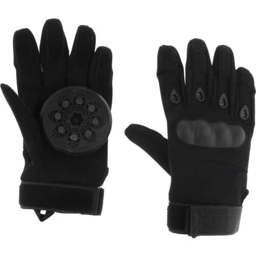 Skateboard Longboard Slide Gloves Full Finger with Pucks Standard Size for Downhill & Freeride Full Finger Skateboard Gloves