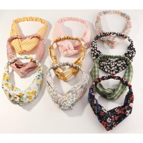 Fashion Women Girls Summer Sweet Hair Bands Print Headbands Vintage Cross Turban Bandage Bandanas HairBands Hair Accessories