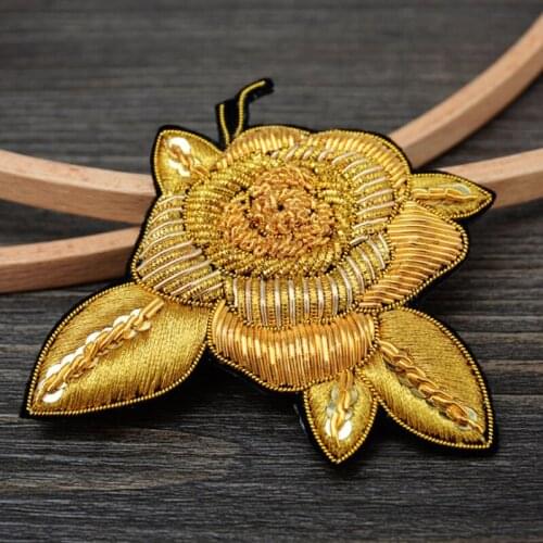 Handmade Indian Silk Embroidery Rose Flower Brooch Female Accessories High-End Decorative Creative Badges For Clothing
