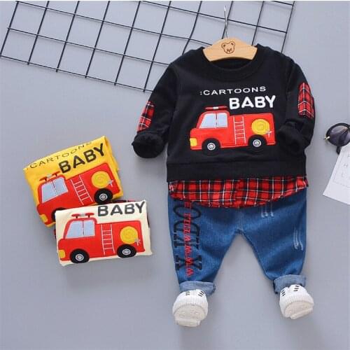 Spring Children Clothes Baby Boys Girls Cartoon LONG SLEEVE T Shirt Pants 2Pcs/sets Kids Infant Clothing Toddler Casual sets