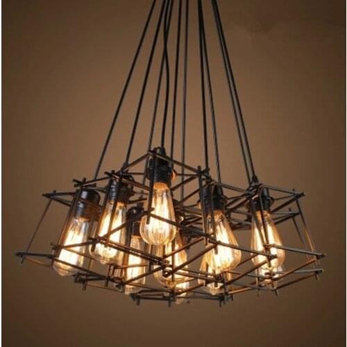 Industrial Loft Vintage pendant lights Personality Wrought Iron lights nordic eedison lamp cage lamp lighting fixtures