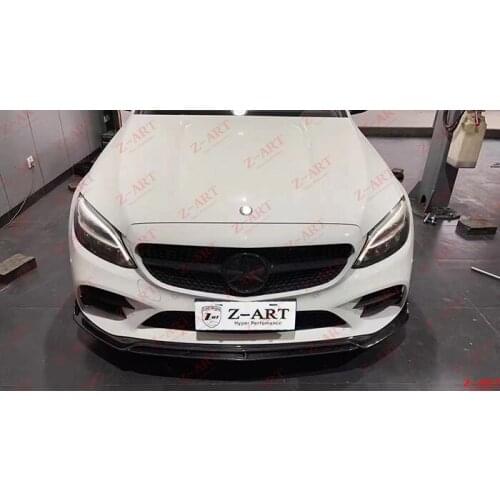 Z-ART W205 facelift carbon fiber front diffuser for W205 carbon fiber front lip for C class C43 carbon fiber front chin