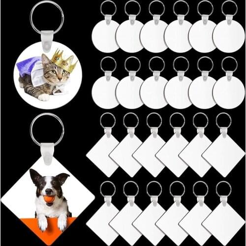 24piece Sublimation Transfer Paper Blanks Keychains DIY Metal Round Key Rings Heat Press Photo Custom Jewelry Making
